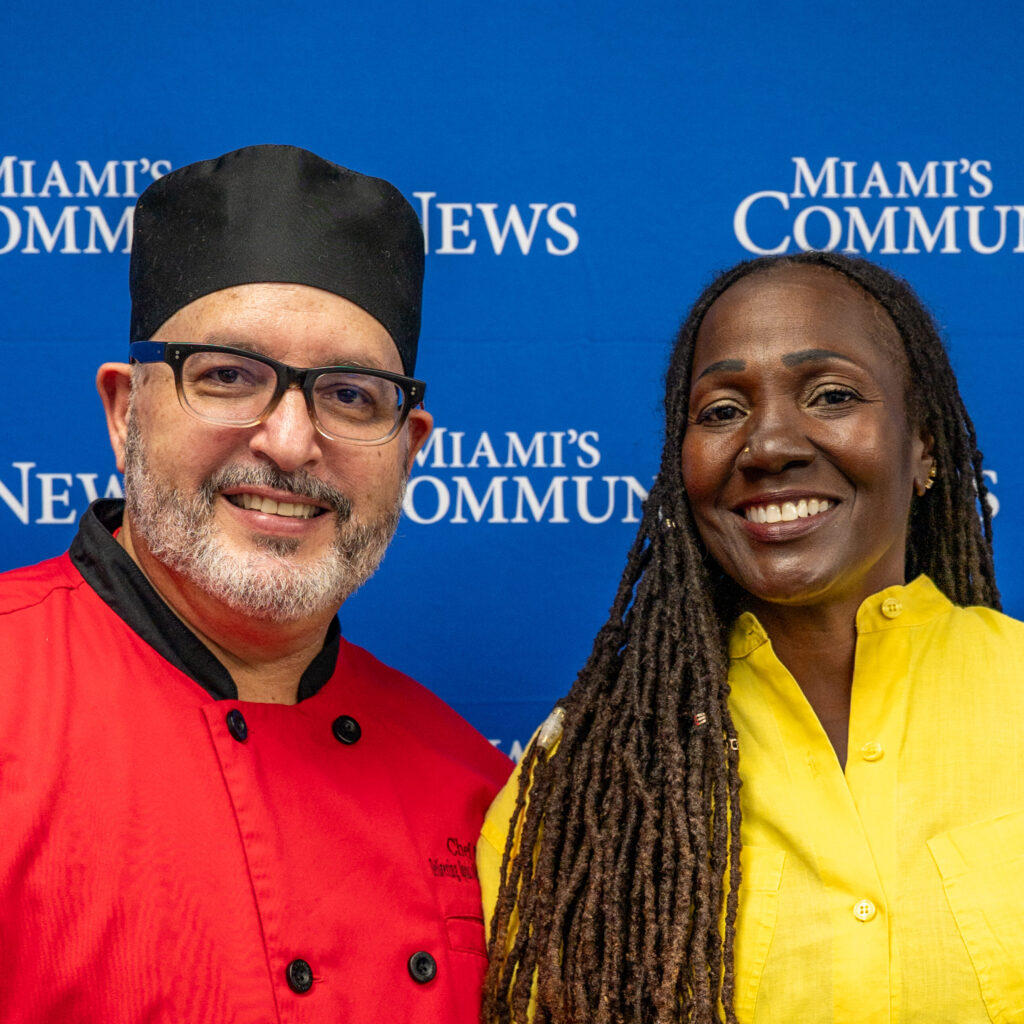 Chef Nino and the host at Miami's Community News