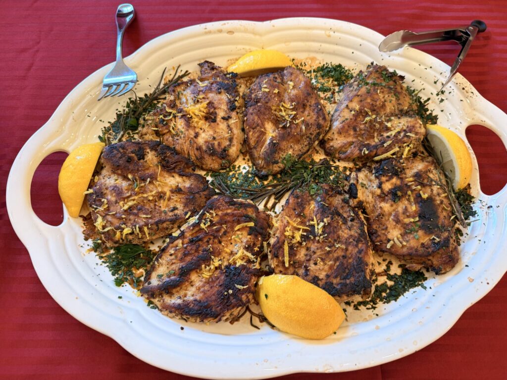Chicken breast with lemon, garlic and fresh rosemary by Chef Nino