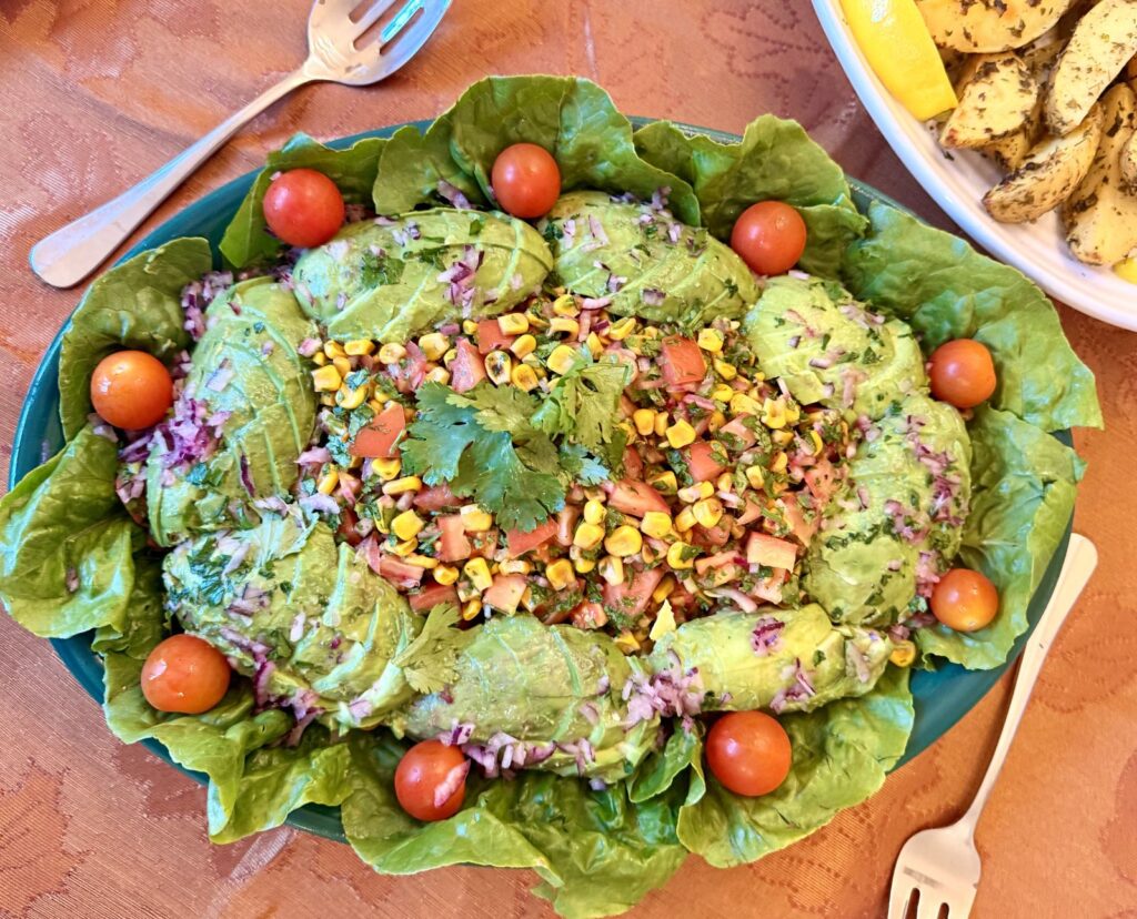 Florida avocado, tomato and grilled corn salad