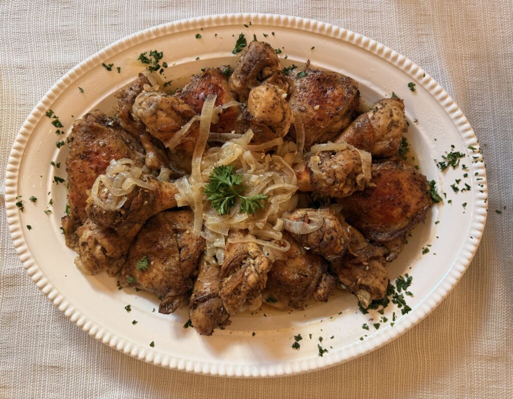 Pollo asado al mojo, Cuban-style roast chicken with mojo onions